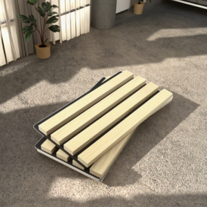 Panneaux muraux en laine de bois moderne 2400*600mm, aspect bois fumé foncé naturel, panneau acoustique à lattes en bois avec âme en caoutchouc pour l'insonorisation des entrepôts - Product Image 1