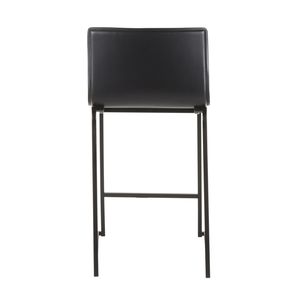 Set di 2 sgabelli da bar Mara da 26 pollici, contemporanei, in metallo nero e similpelle - Product Image 5