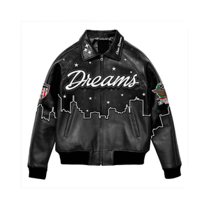 Chaqueta de Motociclista de Cuero Personalizada de Alta Calidad, Chaqueta Bomber de Lona para Invierno, Venta al Por Mayor OEM - Product Image 5