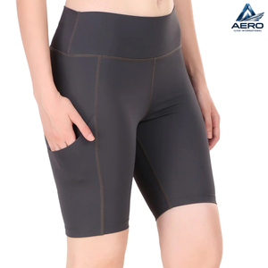 Pantalones Cortos de Compresión de Moda para Mujer, Color Gris Oscuro, Mejor Material, Más Vendidos, Cintura Alta, para Fitness y Running - Product Image 1