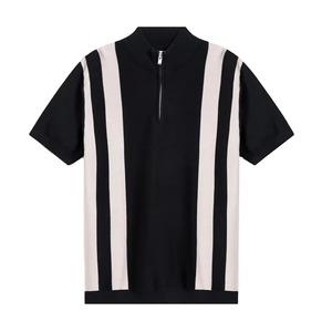 Camiseta de Manga Corta para Hombre, de Alta Calidad, Informal, de Verano, de Algodón Piqué, con Diseño de Logotipo Propio, Transpirable, de 180 g, con Cierre de Cremallera - Product Image 1