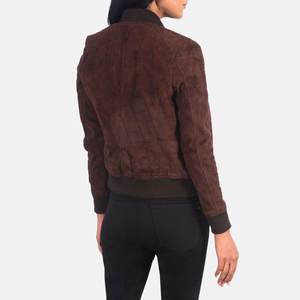 Chaqueta de Invierno para Mujer, de Cuero Genuino y Gamuza, Transpirable, Ecológica, con Patrón Sólido, Cuello Alto, Cierre de Cremallera, Suave y de Primera Calidad - Product Image 5