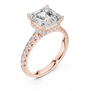 แหวนทองคำโรสโกลด์ 14K ชุบออกซิไดซ์ ประดับเพชรทรง Asscher Cut เพาะเลี้ยงในห้องปฏิบัติการ สวยงาม เหมาะสำหรับแหวนหมั้นหรือแหวนแทนคำมั่นสัญญา พร้อมใบรับรอง GRA - Product Image 5