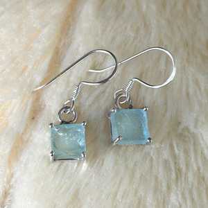 Pendientes de Aguamarina Natural Hechos a Mano, Plata de Ley 925, Gema Azul Natural - Product Image 5