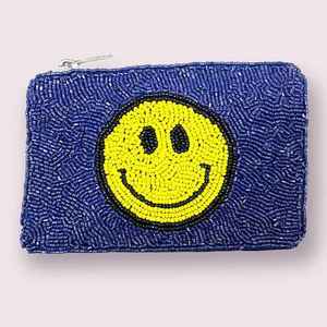 Handmade Beaded <b>Coin</b> <b>Purse</b> With Banana Pattern Bohemian Style Zipper Closure Unisex Mini Size - Product Image 2