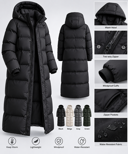 <b>Winter</b> Detachable Thick <b>Waterproof</b> Windproof Slim Fit Breathable Formal <b>Coat</b> with Front Logo for Men Outdoor Use - Product Image 3