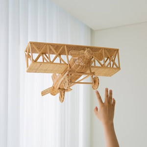Jouets créatifs de qualité supérieure pour bébés, avions en rotin faits à la main, avions décoratifs suspendus - Product Image 3