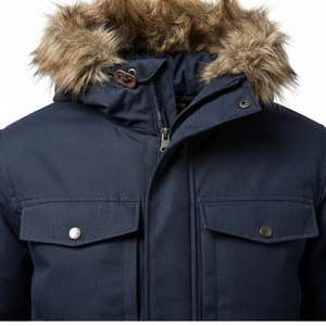 Custom Hooded Knitted Wax Cotton Canvas Jacket Breathable Windproof Warm Durable Lightweight Winter Casual Outdoor Men's - Product Image 6