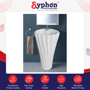 Lavabo de Cerámica Blanco de Una Pieza de Diseño Único y Ecológico de Primera Calidad con Opción de Logotipo Personalizado - Product Image 2