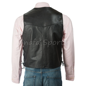 เสื้อกั๊กหนังสำหรับขี่มอเตอร์ไซค์ผู้ชายคุณภาพสูงสำหรับฤดูร้อน ดีไซน์ระบายอากาศได้ดี ราคาสุดคุ้ม เหมาะสำหรับนักขี่มอเตอร์ไซค์แนวสตรีทและแข่งรถ เสื้อกั๊กหนังคุณภาพสูง - Product Image 5