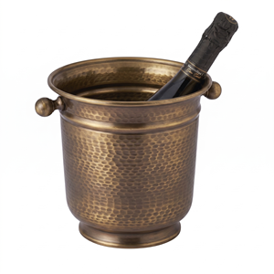 Hammered Bronze Ice Bucket Round Metal Beverage <b>Cooler</b> Vintage Style Handmade Party Wine Bottle Holder New Design Wine <b>Cooler</b> - Product Image 1