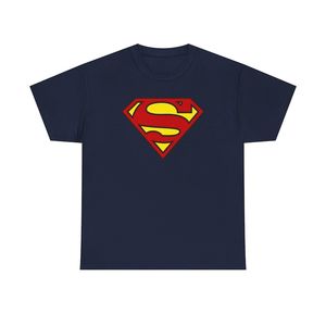 Camiseta de Manga Corta para Hombre con Logotipo de Superman, Corte Regular, Algodón Jersey, Cuello Redondo, Estilo Casual, Diseño con Estampado Frontal - Product Image 1