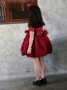 Muchas capas al por mayor vestido de princesa para niños con tela de lentejuelas, vestido para muchas ocasiones temporada de vacaciones ODM/OEM compatible - Product Image 3