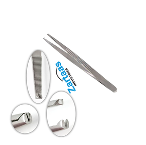 Pinzas para Tejidos DeBonney de Acero Inoxidable de Alta Calidad, 1x2 Dientes, 18cm, Fabricante y Exportador de Instrumentos Quirúrgicos - Product Image 4