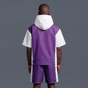 Conjunto Deportivo de Verano Ecológico para Hombre, Chaqueta Cortavientos de Algodón de Peso Medio y Pantalones Cortos, Ropa Deportiva Transpirable de Secado Rápido - Product Image 5