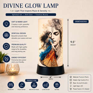 Radha Krishna LED Night <b>Lamp</b> Acrylic Spiritual Table Light <b>USB</b> Touch Decorative Bedside Janmashtami Diwali Gift Home Temple Room - Product Image 5