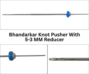 Poussoir de nœuds Bhandarkar avec réducteur de 5-3 mm, instrument chirurgical laparoscopique réutilisable en acier inoxydable - Product Image 1
