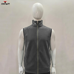 Custom Design Logo Woolen Stand Quilted Lining Big Pockets Waterproof Windproof Outer Wear Men <b>Vest</b> for Sale - Product Image 1