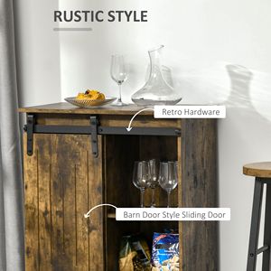 "Mango Wood Accent <b>Sideboard</b> Cabinet with Sliding Door & 6 Bottle Wine Storage for Villa" - Product Image 5