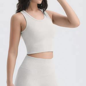 Débardeur court de yoga personnalisé pour femmes grandes tailles, respirant, extensible, en polyester et élasthanne écologiques, pour le sport et l'entraînement en salle de sport - Product Image 6