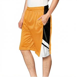 Factory Direct Wholesale Men's Plus Size Knitted Jogger Shorts Drawstring Mesh Workout Gym Sports Shorts Silk Screen Printed - Product Image 6