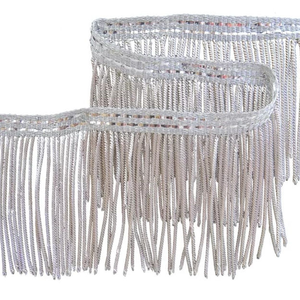 Venta Directa de Fábrica: Flecos de Hilo Metálico Plateado, Adornos de Hilo Metálico, Flecos de Borlas, Hilo Metálico Hecho a Mano, Hilo Francés - Product Image 2