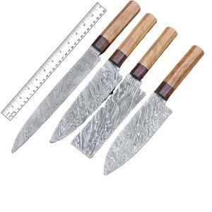 BA Enterprises 4-Piece Damascus Steel <b>Knife</b> <b>Set</b> Wood Handles 67-Layer Polished Handmade Blade <b>Sharp</b> Chef <b>Knives</b> Right-Hand - Product Image 1