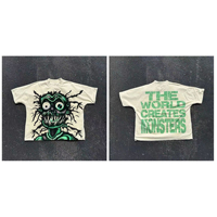 T-shirt pour homme 100% coton de haute qualité, coupe ample vintage, style streetwear, délavé à l'acide, imprimé DTG, motif graphique, ensemble