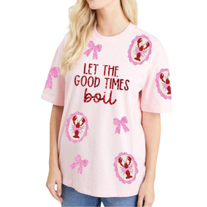 T-shirt décontracté pour femme en coton 100% avec broderie de sequins, écologique, respirant, à manches courtes et col rond, motif écrevisse, vente en gros - Product Image 1