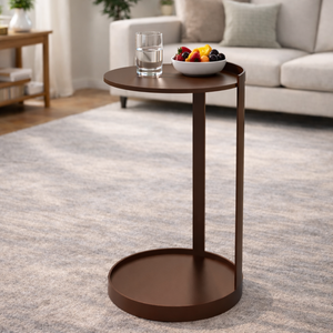 Mesa de Centro Duradera de Perfil Delgado con Base de Doble Bandeja, Estructura Moderna de Acero y Metal, Mueble para Sala de Estar y Decoración de Apartamentos - Product Image 4