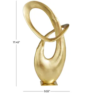 Escultura de Arte Metálico Hecha a Mano Contemporánea, Colección de Decoración para el Hogar de Diseño Premium para Espacios de Vida de Lujo, Lámina Dorada Moderna - Product Image 1