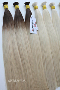 Extensions de cheveux naturels NASA, cheveux vietnamiens bruts en vrac, double tirage, blancs, rapport de longueur supérieur à 65% - Product Image 2
