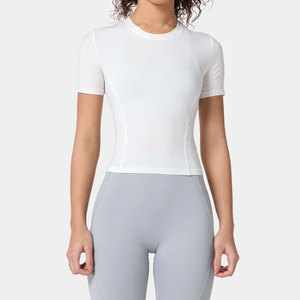 Camiseta de Compresión para Mujer, Camiseta Deportiva para Gimnasio, Absorbe el Sudor, Ajuste Ceñido, Corte Corto, Alta Elasticidad, para Fitness y Running - Product Image 5