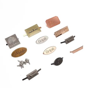 Custom Fashion Logo Charm Making Accessories Hardware Metal Embossed <b>Name</b> Plate - Product Image 1