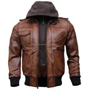 Otoño Invierno Hombres Chaqueta de cuero Mejor calidad Hombres Chaqueta de cuero genuino Hombres - Product Image 3
