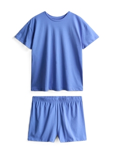 Conjunto de Camiseta de Manga Corta y Pantalones Cortos para Mujer, Algodón de Alta Calidad, Tejido de Punto, Ropa de Verano Transpirable, Logotipo Personalizado - Product Image 5