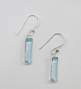 Pendientes Largos de Plata 925 con Topacio Azul, Antideslustre, Ligeros, Fabricados en India - Product Image 2