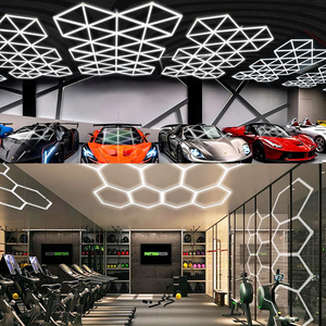 Suelo de Plástico para Taller de Detallado de Autos con Luces LED Hexagonales Tipo Panal para Garaje - Product Image 5