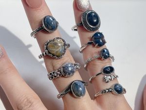 925 Sterling Silver Blue Pietersite <b>Crystal</b> <b>Ring</b> Genuine Blue Pietersite <b>Crystal</b> <b>Ring</b> Wholesale Price - Product Image 4