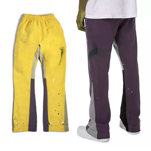 Pantalon de survêtement OEM en molleton bouclette de coton épais, style jogger évasé et ample, avec effet éclaboussures de peinture personnalisées, pour hommes - Product Image 2