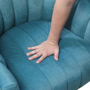 Poltrona Girevole in Velluto Teal Scuro, Moderna e Lussuosa, Comoda per Soggiorno - Product Image 5