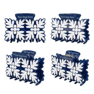 Pince à cheveux en acétate élégante à motif floral, maintien sûr, pour femme, usage quotidien, emballage prêt à offrir - Product Image 1