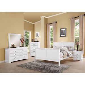 Letto Matrimoniale in Finitura Bianca, Letti in Legno Artigianali - Product Image 1