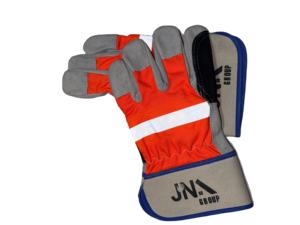 Gants de travail en cuir renforcés à double paume Gants de gréement de sécurité Gants de gréement canadiens en cuir - Product Image 4