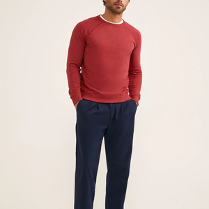 Classic Crew Neck Soft French Terry Sweatshirt Men Relaxing Sweatshirt - Product Image 4