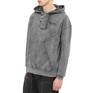 Acid Wash Solid Fashion Hoodie Men <b>Thick</b> <b>Fleece</b> Pullover High Quality Winter Wear Custom 100% Cotton Spring Season Style Made - Product Image 4