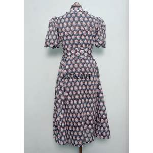 Robe décontractée en coton doux de qualité supérieure pour femme, longueur midi, design occidental, écologique, idéale pour l'été - Product Image 6