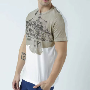 Camiseta Blanca de Manga Corta para Hombre, Cuello Redondo, Corte Regular, Algodón Jersey, Color Sólido Informal, Diseño con Ribete en Contraste, HILTON ENTERPRISES - Product Image 2