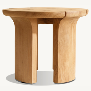 Mesa de Centro Redonda de Madera de Teca, Diseño Moderno para Sala de Estar o Terraza, Mueble Ecológico - Product Image 2