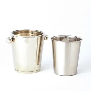 Aluminium Modern Round <b>Ice</b> <b>Bucket</b> Eco-Friendly Durable Tabletop Beverage Cooler for Living Room Christmas Occasions - Product Image 4